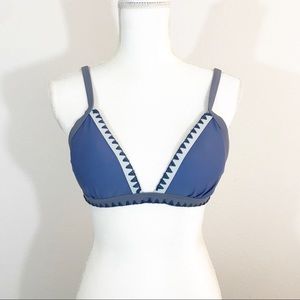 Damsel Triangle Bikini Top Blue and Grey Tones